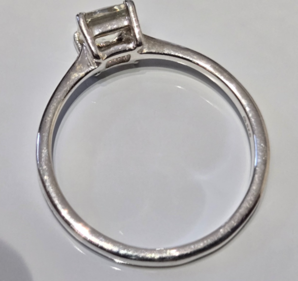 Silver Ring Yellow Sunstone Stone Ring 925 Solitaire Size R Certification 1.9g