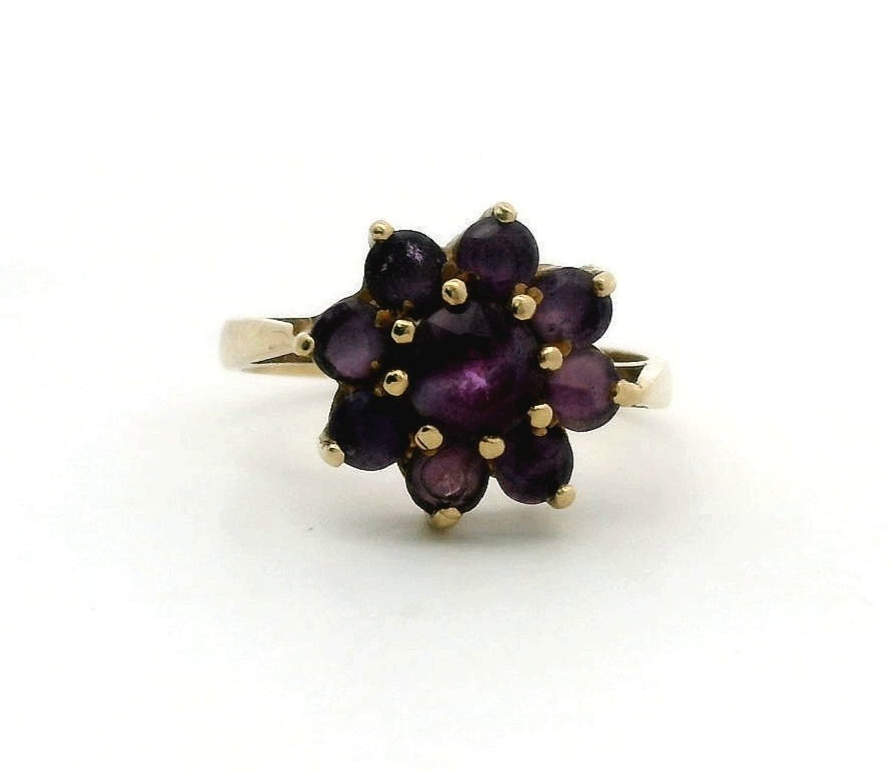 9ct Gold Ring Amethyst Size O 1/2 Hallmarked 3g