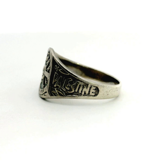 Palestinian 925 Sterling Silver Ring Size T Holy Land Souvenir Middle East Band