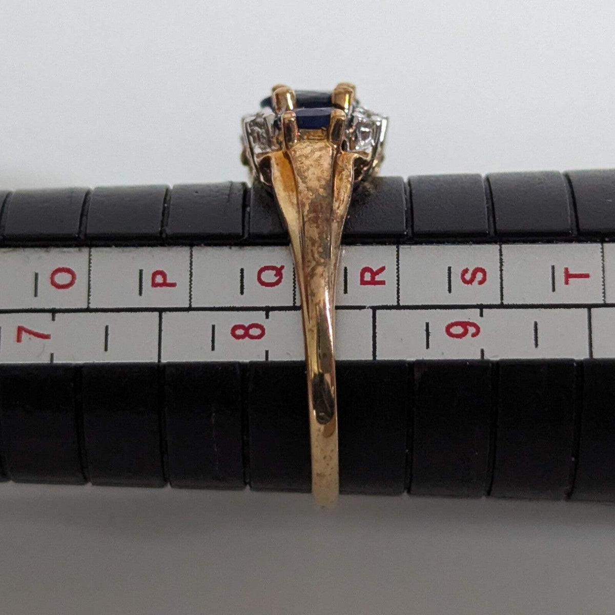 Vintage 9ct Gold Sapphire Diamond Ring Size Q Hallmark 375 21 2.8g