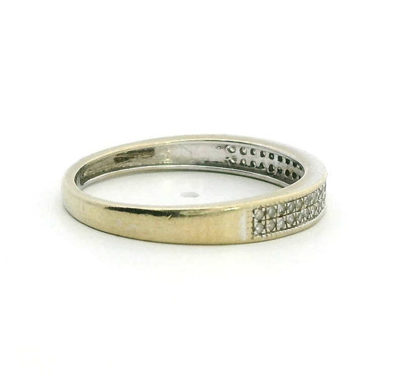 18ct White Gold Wedding Band Ring Diamond 0.12ct Stones Size M 1/2 Hallmarked 2g