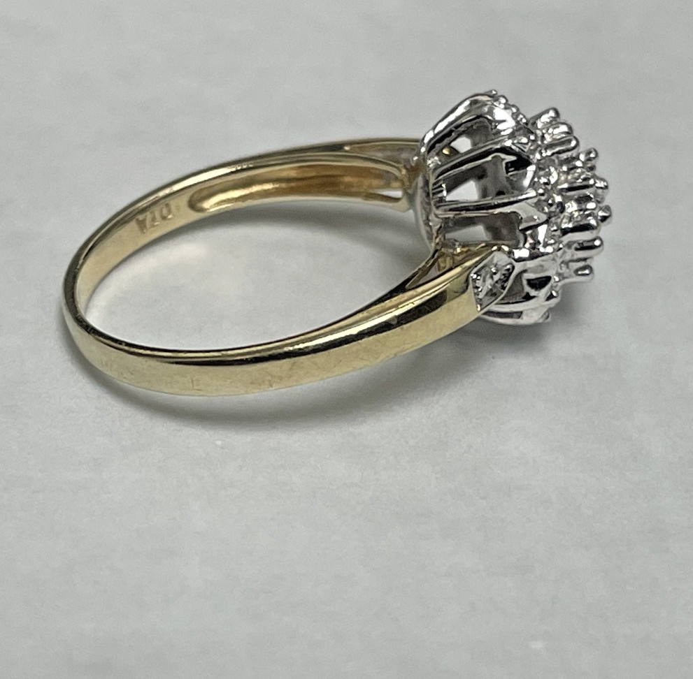9ct Gold Ring Diamond 0.05ct Solid Band Metal Hallmark Size L