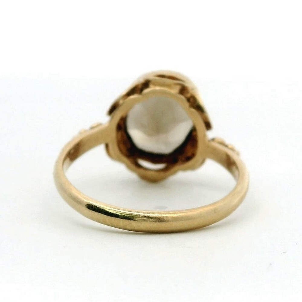 9ct Gold Ring Quartz Oval Cut Hallmark Size K 1/2