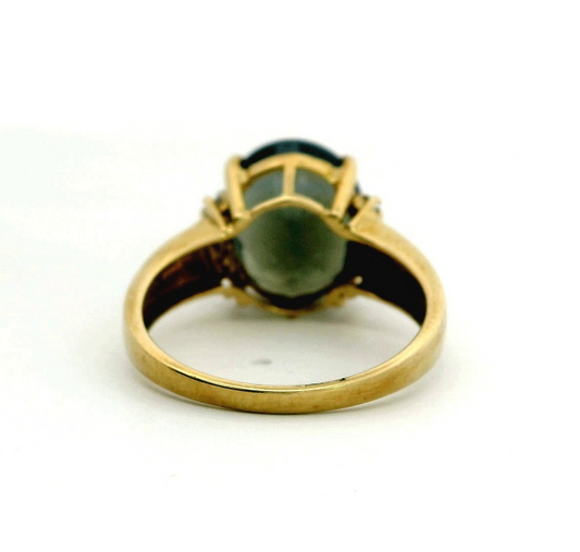 9ct Gold Ring Quartz Diamond Gemstones Size O Hallmarked 375 Cocktail 3.2g