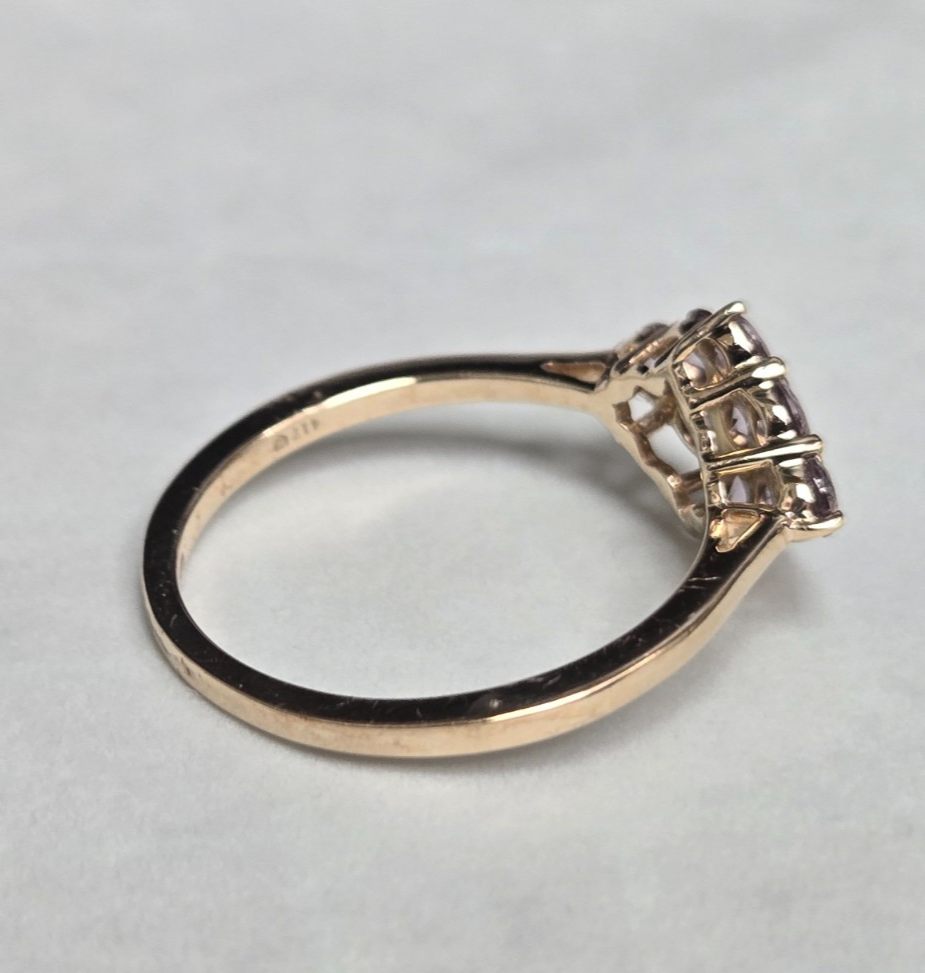 9ct Gold Ring Amethyst Authentic Hallmark Size P