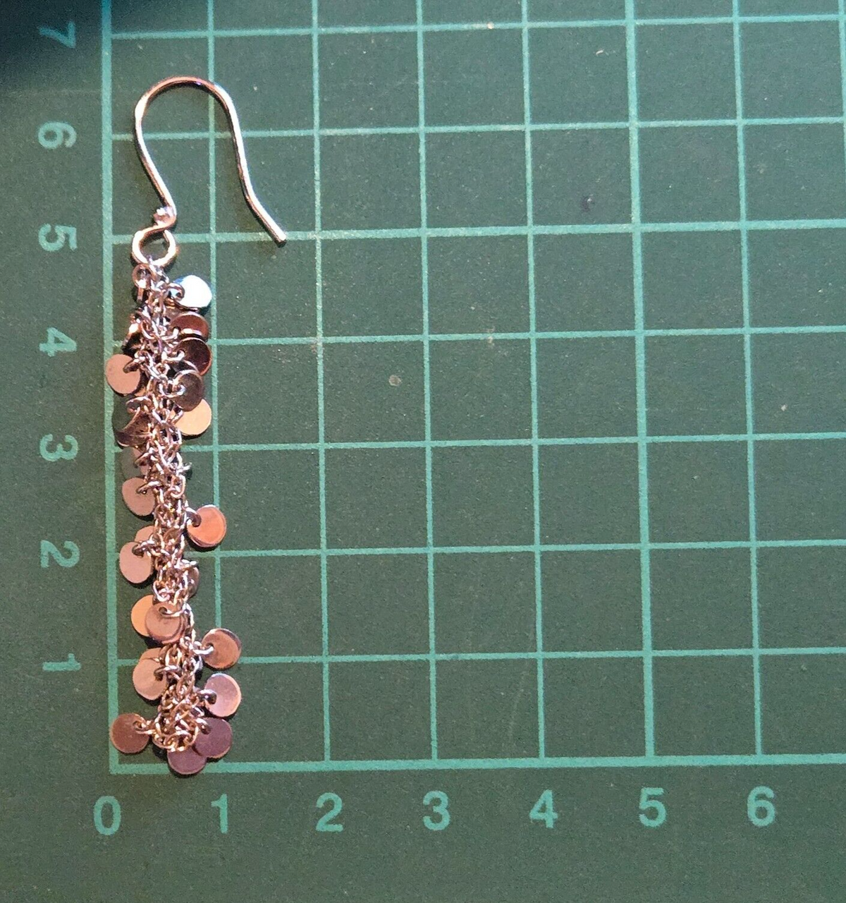 925 Sterling Silver Sequin Dangle Earrings Hallmarked Hook Drop Disc Statement