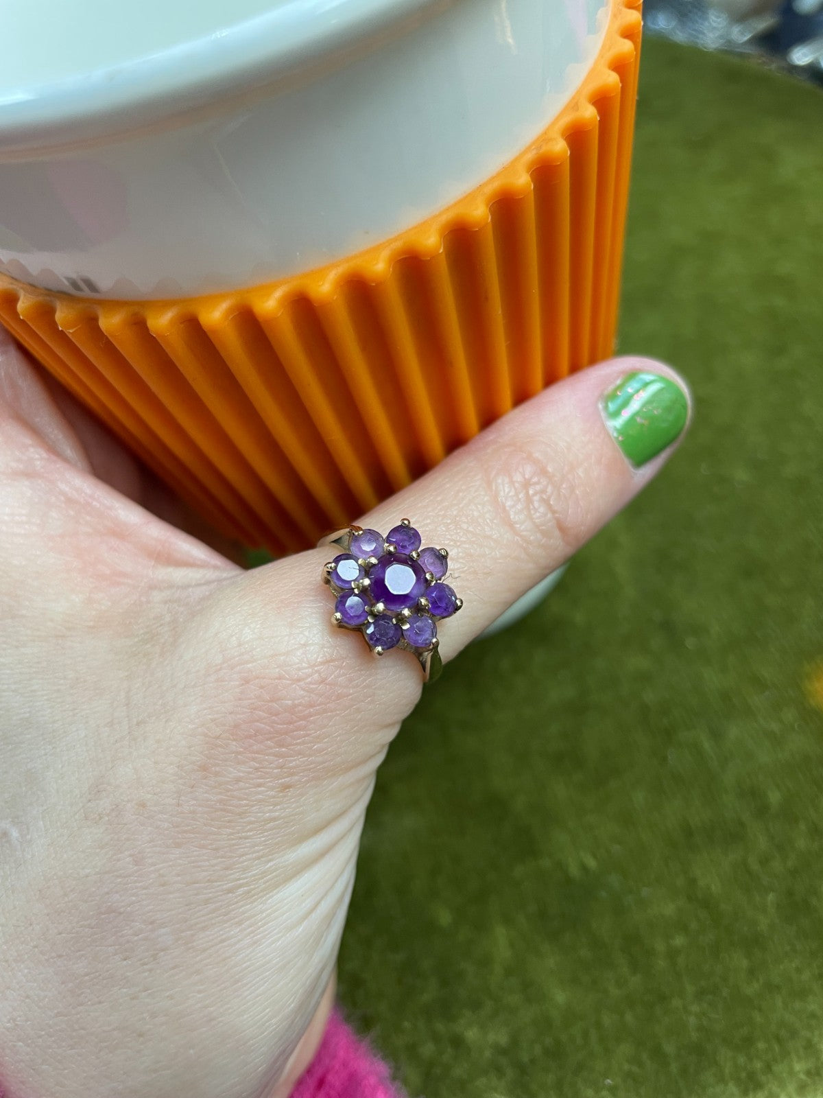9ct Gold Ring Amethyst Size O 1/2 Hallmarked 3g