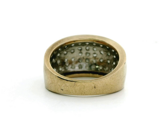 Men's Diamond Ring 9ct Yellow Gold Cluster Setting Hallmarked Size L 4.8g