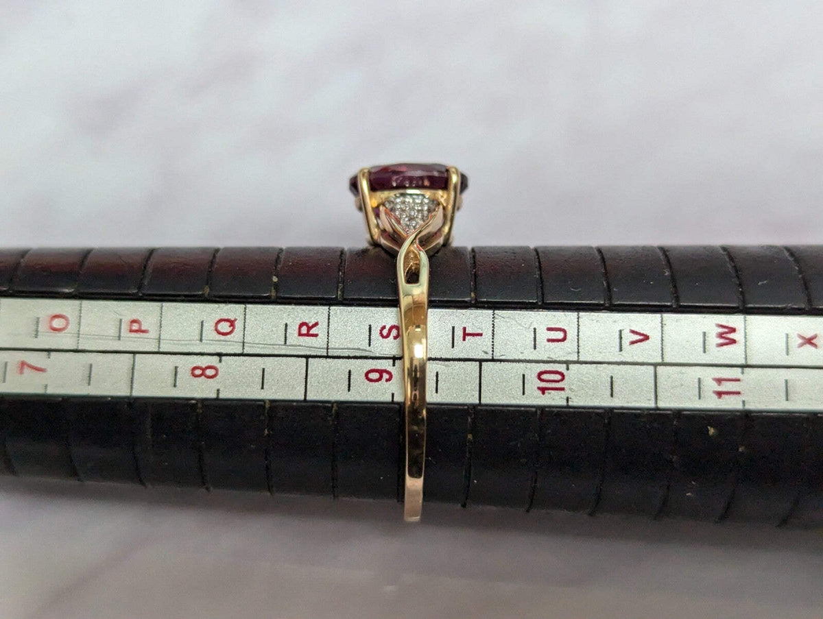 9ct Gold Ring Garnet Zircon Stones Size S Hallmarked 375 Certification 2.6g