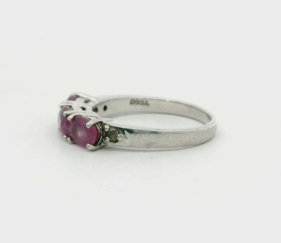 Silver Ring Sapphire Topaz 925 Stamped Size N Certificate 2.8g