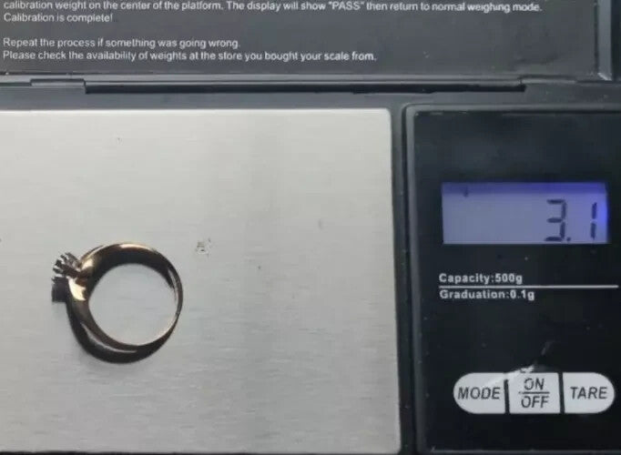 9ct Gold Ring Diamond 7x Size M Hallmarked 3.1g