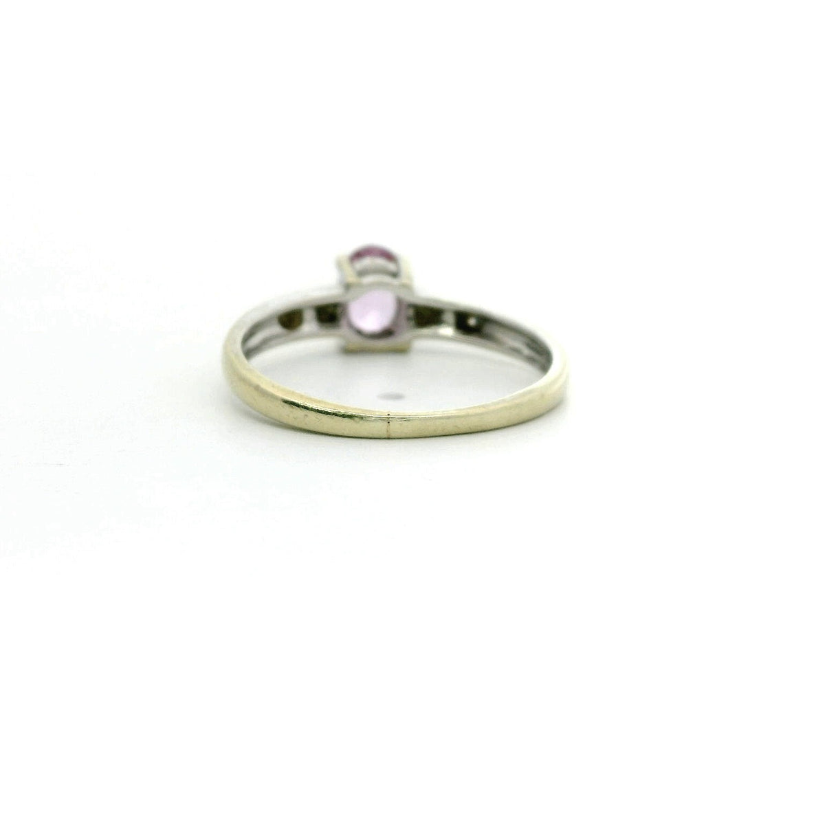 9ct White Gold Ring Sapphire Diamond Stones Hallmarked Size K 1.7g Prong Setting