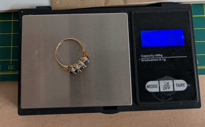 Vintage 9ct Gold Sapphire Diamond Ring Size Q Hallmark 375 21 2.8g