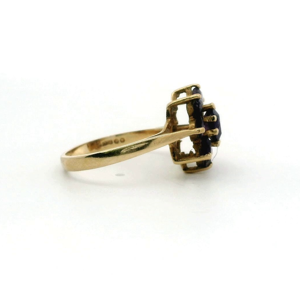 9ct Gold Ring Amethyst Size O 1/2 Hallmarked 3g