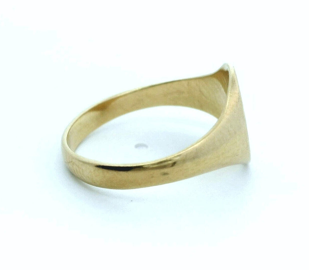 9ct Gold Mens Signet Ring Plain Setting Size O Hallmarked 2.5g Oval Flat Face