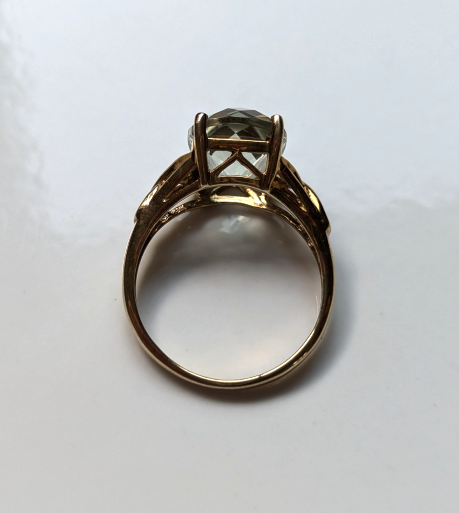 9ct Gold Kunzite Ring Size Q Hallmarked 375 Spodumene Solitaire Rare Gift