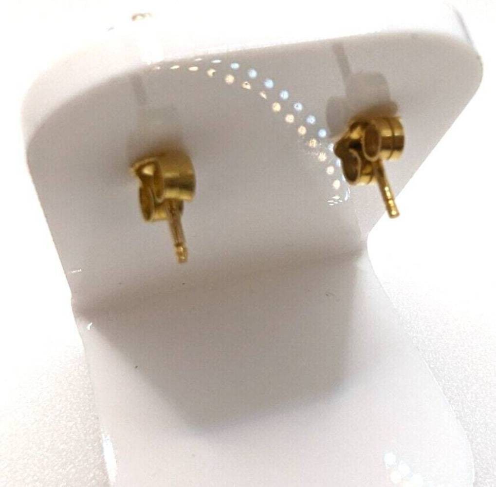 9ct Yellow White Gold Stud Earrings Two Tone Raised Textured Pattern Butterfly