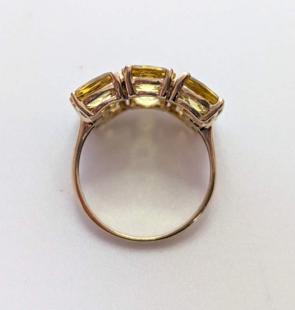9ct Gold Ring Citrine Hallmark Size N 1/2 4.4g