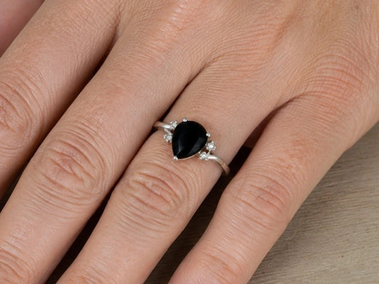 Silver Ring Sapphire Topaz Stones 925 Stamped Size N with Certificate 3.8g