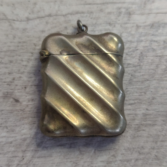 Vesta Case Silver Plated Diagonal Rippled Wave Pattern Size 43mm x 38mm