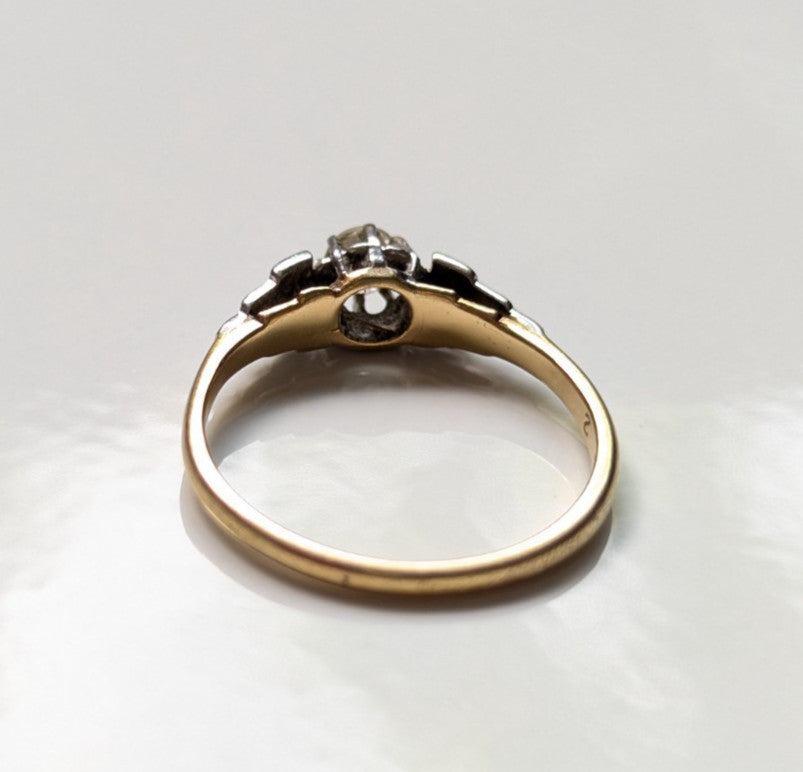 18ct Gold Ring Diamond Platinum Hallmark Size L 1.9g