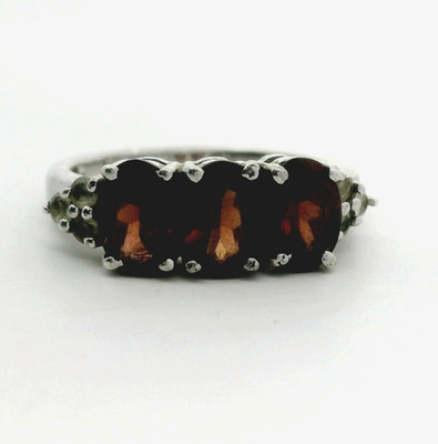 Silver Ring Zircon Stones 925 Stamped Size N Certification Prong Setting