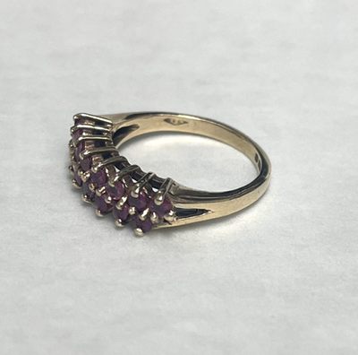9ct Gold Ring Ruby Solid Band Hallmarked Size K 1/2