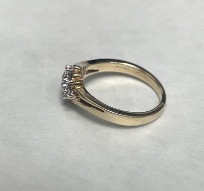 9ct Gold Ring Diamond Solid Band Hallmark Size N
