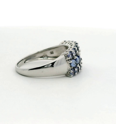 Tanzanite 9ct White Gold Ring Size T Hallmarked 375 3.7g December Birthstone