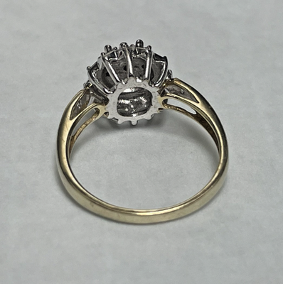 9ct Gold Ring Diamond 0.05ct Solid Band Metal Hallmark Size L