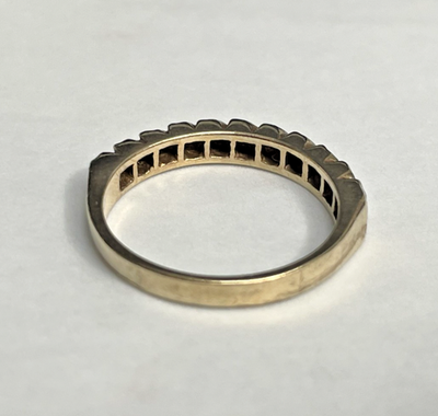 9ct Gold Ring Diamond Half Eternity 375 Hallmarked Size O 2.7g