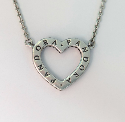 Pandora Loving Hearts Silver Necklace S925 ALE Stamped 44cm Long 4.3g