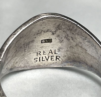 Palestinian 925 Sterling Silver Ring Size T Holy Land Souvenir Middle East Band