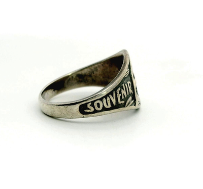 Palestinian 925 Sterling Silver Ring Size T Holy Land Souvenir Middle East Band