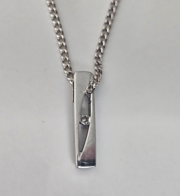9ct Gold Diamond Pendant Charm Hallmarked Solitaire Drop Charm April 0.6g