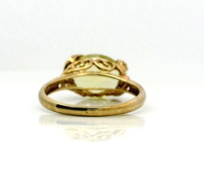9ct Gold Oversized Cocktail Ring Citrine Oval Cut Stone Size R 1/2 Hallmark 3.1g