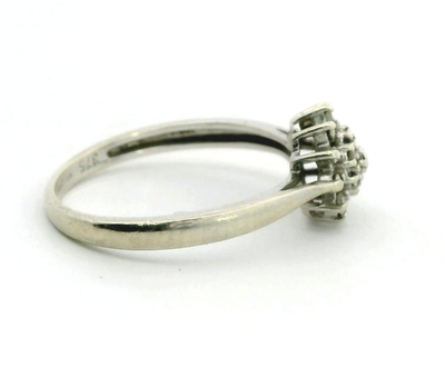 9ct Gold Diamond Engagement Ring Round Cut Cluster Size L Hallmark 375 1.6g