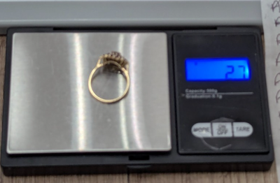 9ct Gold Ring Ruby and Diamond Hallmark Size O 1/2