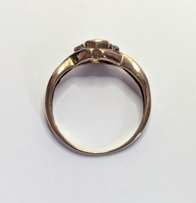 9ct Gold Ring Sapphire Diamond Stones Size N 1/2 375 Stamped 2g Crossover Band