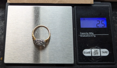 9ct Gold Ring Diamond 0.25ct Hallmarked Size O 2.5g