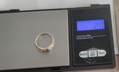 9ct Gold Ruby Diamond Ring Size N 1/2 Natural Hallmarked 2g