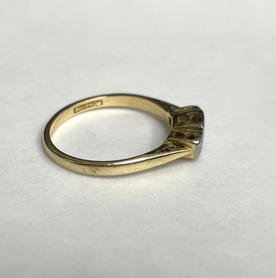 Antique 18ct Gold Platinum Ring Diamond Hallmarked Size K