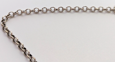 Silver Necklace Emerald Rough Stones 925 Stamped 48cm Long 28.2g