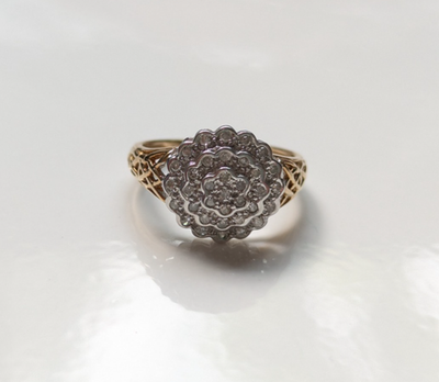9ct Gold Ring Diamond 0.25ct Hallmarked Size O 2.5g
