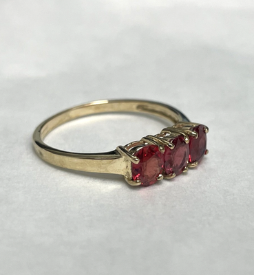 9ct Gold Ring Rubellite Authentic Gold Hallmark Size N 1/2