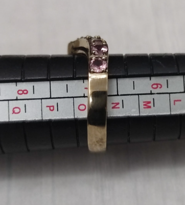 9ct White Gold Pink CZ Wishbone Ring Size N Hallmarked 375 V Shape Eternity 3g