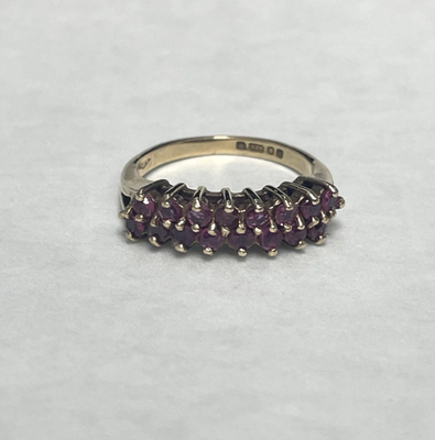 9ct Gold Ring Ruby Solid Band Hallmarked Size K 1/2