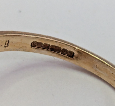 9ct Gold Wishbone Ring Diamond Hallmark Size N 2.2g