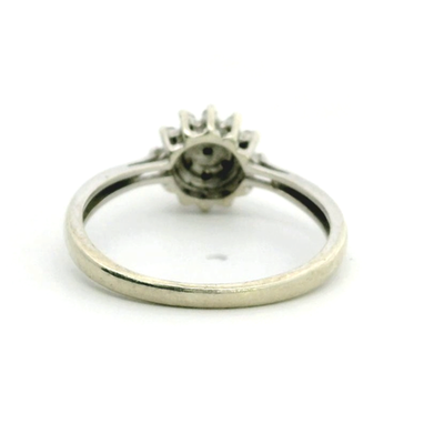 9ct Gold Diamond Engagement Ring Round Cut Cluster Size L Hallmark 375 1.6g