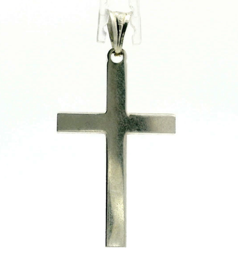 Silver Plain Latin Cross Pendant Charm 925 Stamped Bail 3.8g Religious Jewellery